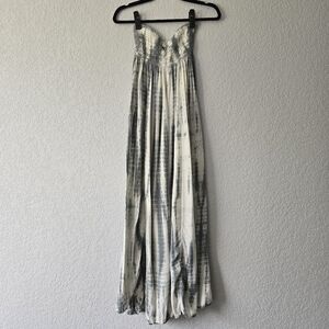 Bu Tiki M Tie Dye Sleeveless Maxi Dress cream and gray/blue